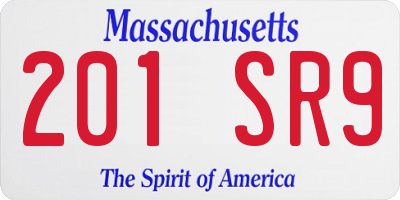 MA license plate 201SR9