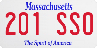 MA license plate 201SS0