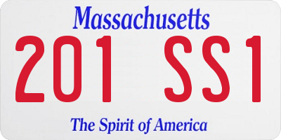 MA license plate 201SS1