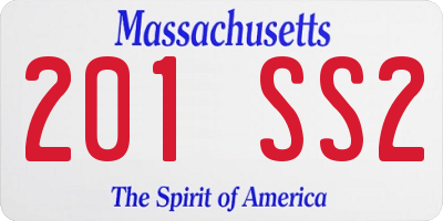 MA license plate 201SS2