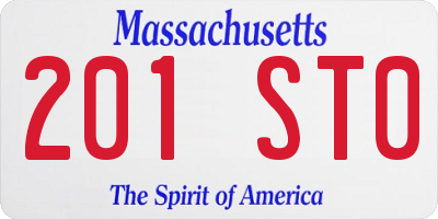 MA license plate 201ST0