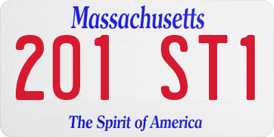 MA license plate 201ST1