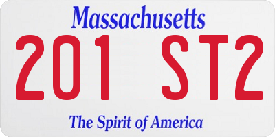 MA license plate 201ST2