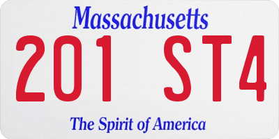 MA license plate 201ST4