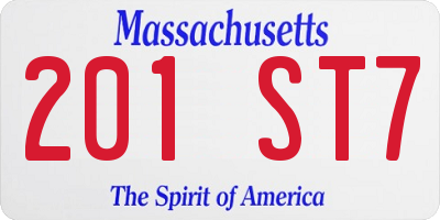 MA license plate 201ST7