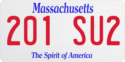MA license plate 201SU2