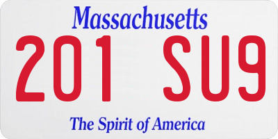MA license plate 201SU9