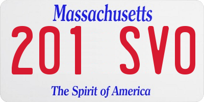MA license plate 201SV0