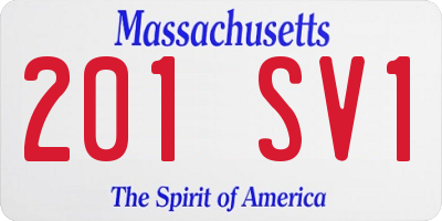 MA license plate 201SV1