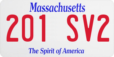 MA license plate 201SV2