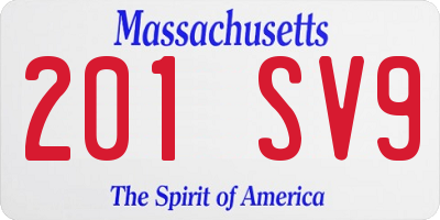 MA license plate 201SV9