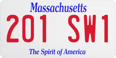 MA license plate 201SW1