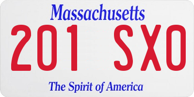 MA license plate 201SX0