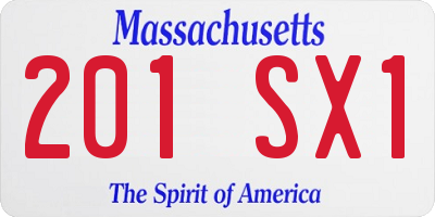 MA license plate 201SX1