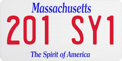 MA license plate 201SY1