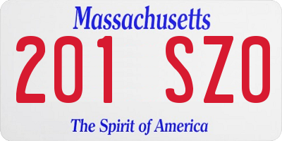 MA license plate 201SZ0