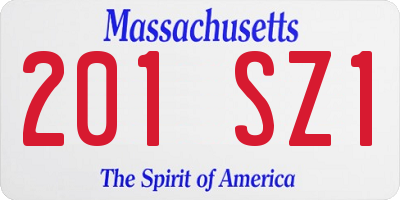 MA license plate 201SZ1