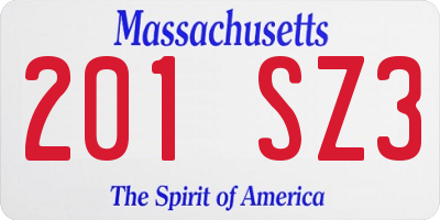 MA license plate 201SZ3