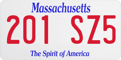MA license plate 201SZ5