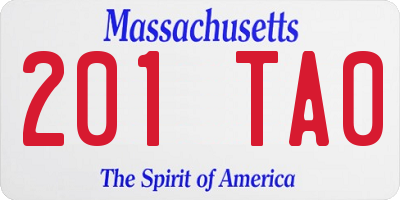 MA license plate 201TA0