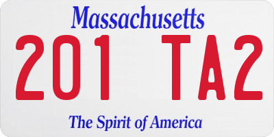 MA license plate 201TA2
