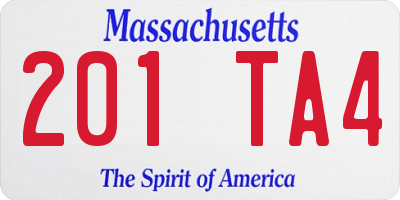 MA license plate 201TA4