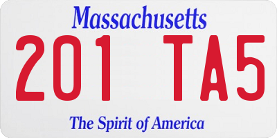 MA license plate 201TA5