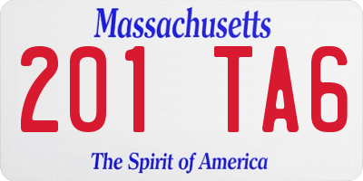 MA license plate 201TA6