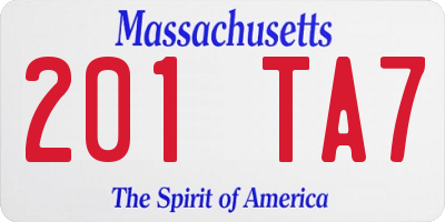 MA license plate 201TA7