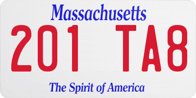 MA license plate 201TA8