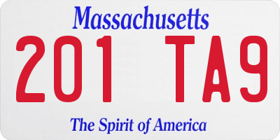 MA license plate 201TA9