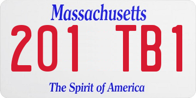 MA license plate 201TB1