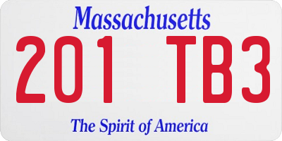 MA license plate 201TB3