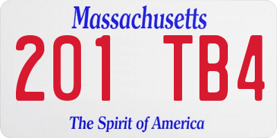 MA license plate 201TB4