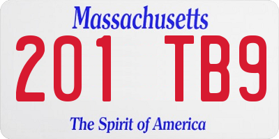 MA license plate 201TB9