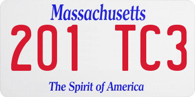 MA license plate 201TC3