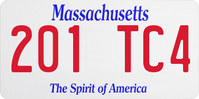 MA license plate 201TC4