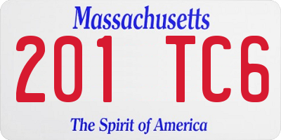 MA license plate 201TC6