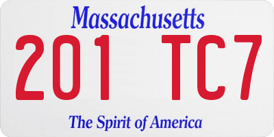 MA license plate 201TC7