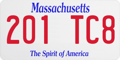 MA license plate 201TC8