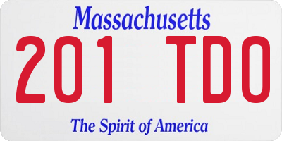 MA license plate 201TD0
