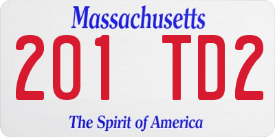MA license plate 201TD2