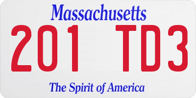 MA license plate 201TD3