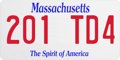 MA license plate 201TD4