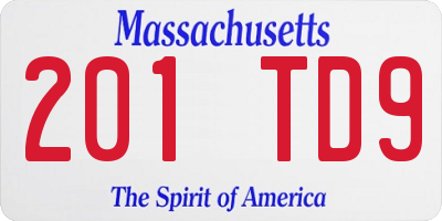 MA license plate 201TD9