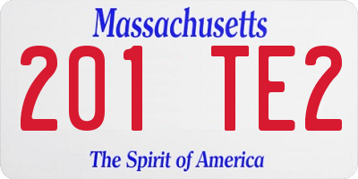 MA license plate 201TE2