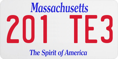 MA license plate 201TE3