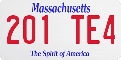 MA license plate 201TE4