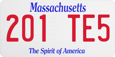 MA license plate 201TE5