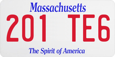 MA license plate 201TE6